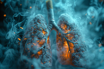 smoker's lung - obrazy, fototapety, plakaty