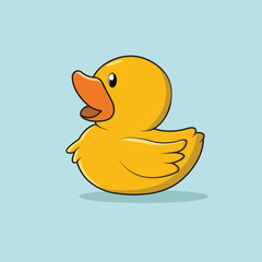 vector cute duck cartoon illustration, flat illustration mascot duck icon