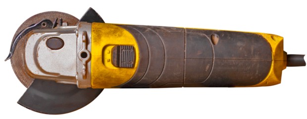 Angle grinder for locksmith work on isolated background.