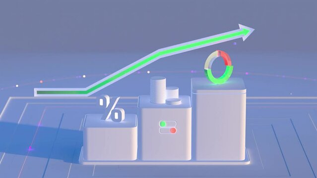 graph with arrow, grow, grow up business