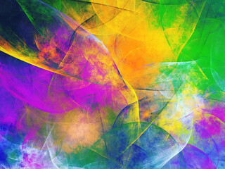 rainbow abstract fractal background 3d rendering illustration