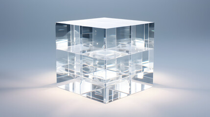 photo of crystal cube isolated on a white or transparent background