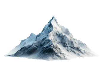 Snowy mountains peak isolated on transparent background