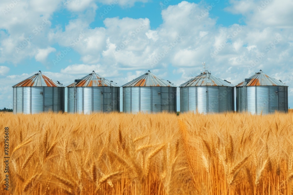 Poster elevator on a farm. background with selective focus and copy space
