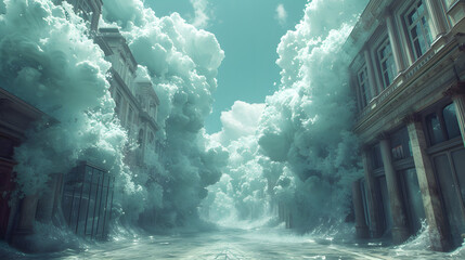 Fototapeta premium A lost mind as a surreal landscape where the boundaries of reality dissolve