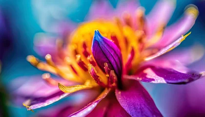 Foto op Canvas macro close up photography of vibrant color flower as a creative abstract background generative ai © Alexander