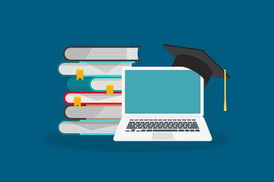 Online learning. Concept of webinar, business online training, education on computer or e-learning concept, video tutorial 