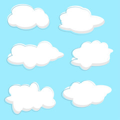 White clouds icon set