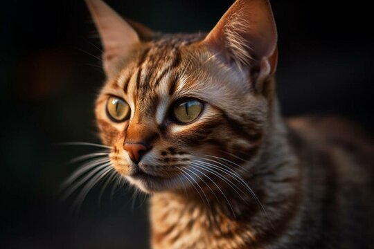 Unique feline with mesmerizing appearance. Generative AI