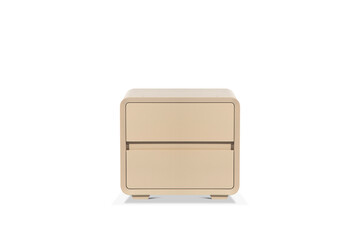 modern wood bedside table isolated on white background