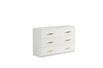 dresser isolated on white background. Wooden furniture for home interior