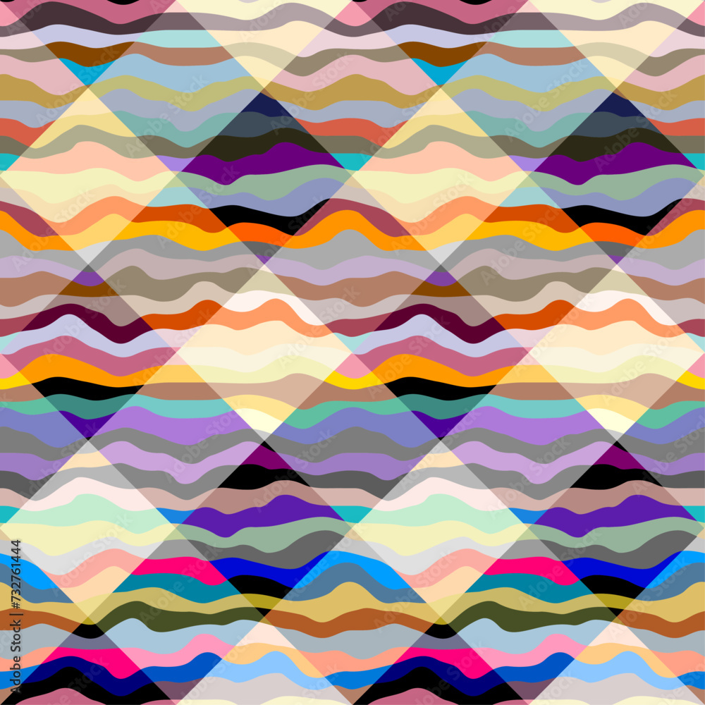 Poster Abstract seamless pattern. Textile diagonal plaid vector pattern.