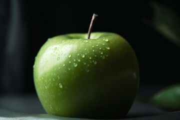 Green apple. Fruit. Vegetarian meal. Diet, healthy food. Generative AI