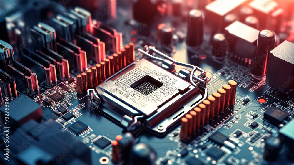 Poster close up view of a cpu chip