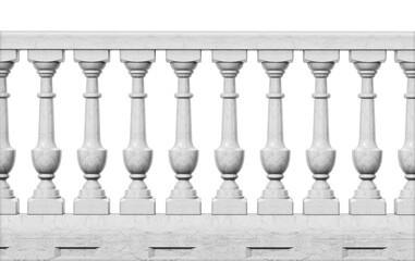 Balcony railing isolated on transparent background. 3D illustration