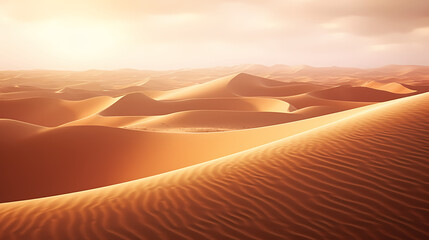 Fototapeta na wymiar Desert background, desert landscape photography with golden sand dunes