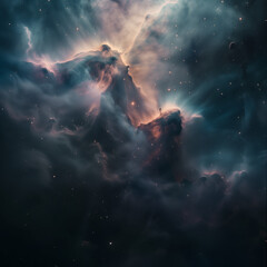 Majestic Cosmic Nebula in Deep Space - obrazy, fototapety, plakaty