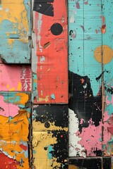 Abstract Colorful Wall Art, Street Mural, Weathered Paint Textures, Artwork Backdrop, Color Wallpaper, Contemporary Vertical Background