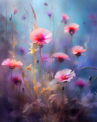 Stunning beautiful flower still life with stunning misty and vibrant colour and emotion - 732765803