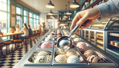 Scooping Delight: Ice Cream Parlor Selection - 732766491