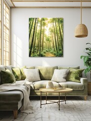Scenic Bamboo Forest Retreat: Vintage Art Prints of Serene Nature Scenes
