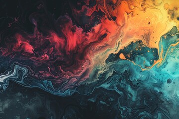 colorful turbulent paints mixed together in and abstract background