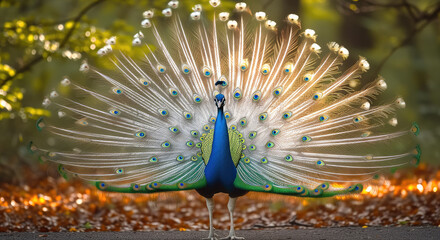 A beautiful peacock. Generative AI.