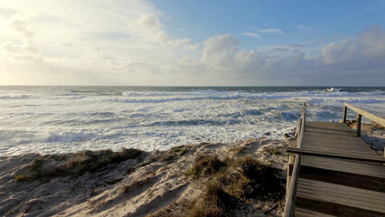 Fototapeta premium Storm Irene worsens the fragile dune protection