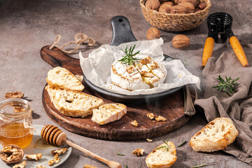Fresh sliced Camembert cheese