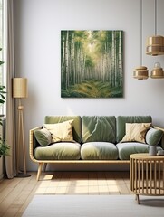 Serene Forest Canvas Print | Bamboo Landscape Vintage Art Print