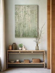 Serenity in the Forest: Bamboo Art Canvas Print for Rustic Wall Decor