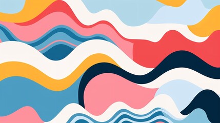 Vibrant waves of aqua and abstract graphics come together in a colorful display of design and art © JohnDesignHub
