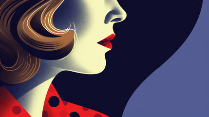 Portrait of a beautiful woman in retro style