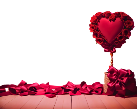 red rose petals isolated in transparent background - Powered by Adobe