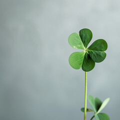 four leaf clover on gray background