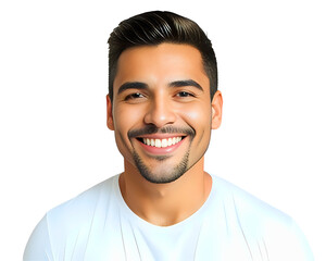 Smiling man person isolated in transparent background white