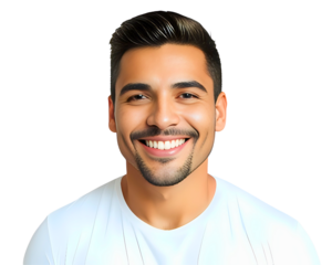 Smiling man person isolated in transparent background white