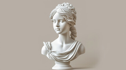 White marble head of young woman