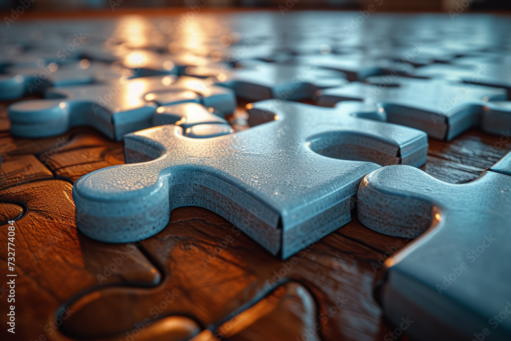 Aufkleber a puzzle coming together seamlessly, depicting the cohesive integration of diverse concepts into a u