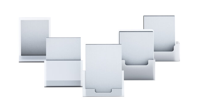 Plexiglass acryclic brochure hoders isolated on transparent background. 3D illustration