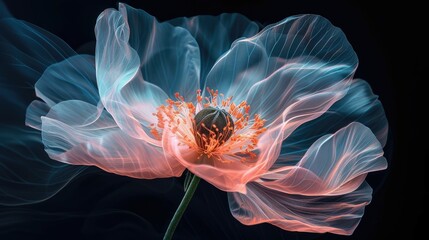 Ethereal translucent flowers with a soft glow, invoking a dreamlike quality.