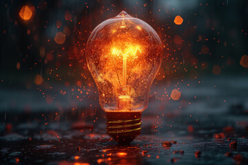 A radiant beacon of light emerging from a brainstorming session, representing the guiding illumination of a brilliant idea. Concept of illuminating ideas. Generative Ai.