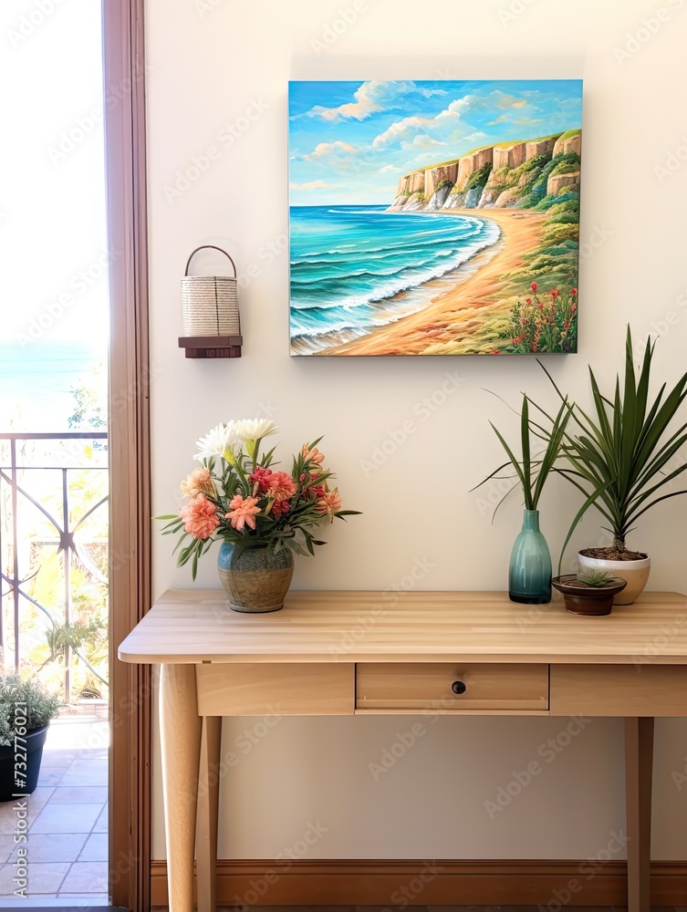 Wall mural sun-drenched mediterranean seascape: capture the beauty of coastal serenity with nature artwork and 