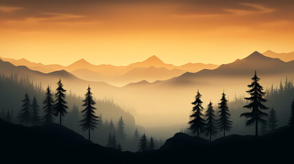 Obraz premium Forest background, vibrant trees