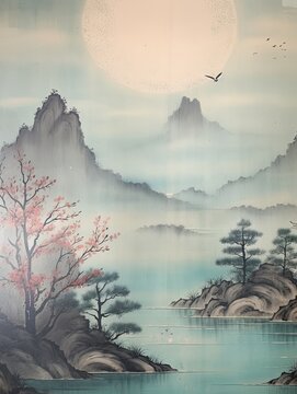 Tranquil Landscape - Vintage Zen Gardens and Serenity Wall Art Sceneries