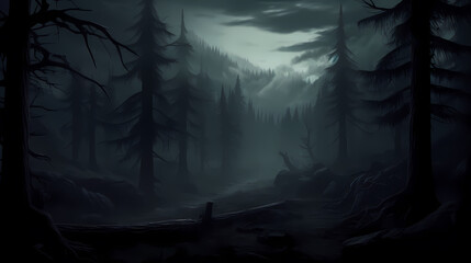 Forest background, vibrant trees