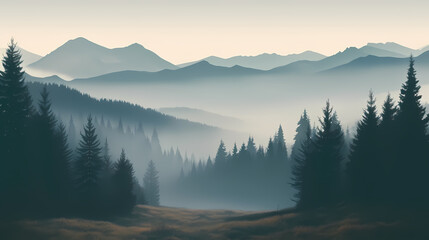 Obraz premium Forest background, vibrant trees