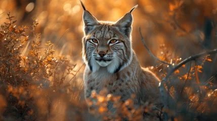 Zelfklevend Fotobehang Autumn Lynx: Stunning Images of Lynx in Fall Environment. © Landscape Planet