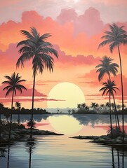 Twilight Bliss: Vintage Silhouettes Over Palm Beach