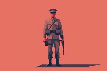 A Man in a Military Uniform Holding a Gun